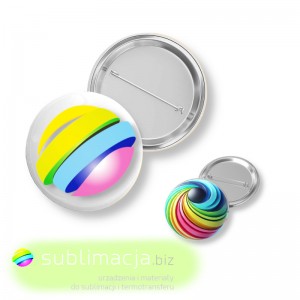 Przypinka, znaczek na agrafce PVC 32mm (kpl. 100szt)