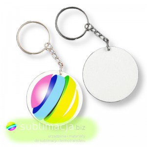 Brelok plastikowy okrągły średnica 4.7cm do sublimacji